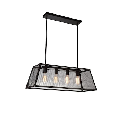 Cwi Lighting Macleay 4 Light Down Chandelier With Black Finish 9601P31-4-101-A